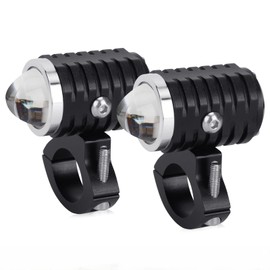 OPPBUY 2PCS Motorcycle Fog Light,Amber White Super Bright LED Driving Light with Strobe Light,4 Modes 70W LED Spotlight with Switch Compatible with 12V Motorcycle Truck Car-2 Year Warranty