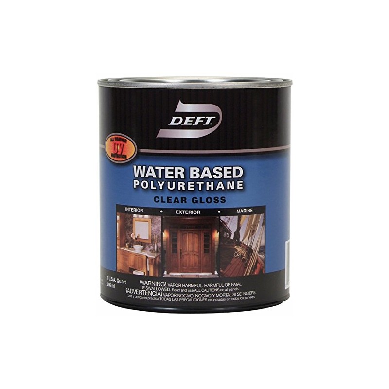 Deft Interior Exterior Water-Based Polyurethane Finish Gloss, Quart