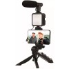 Fussion Kit Economíco Youtuber Vlogger (tripie, Microfono Y Luz Led)