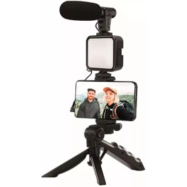Fussion Kit Economíco Youtuber Vlogger (tripie, Microfono Y Luz Led)