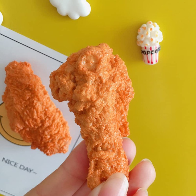 Simulation Fast Food Refrigerator Magnets, Resin Fried Chicken Wings Legs