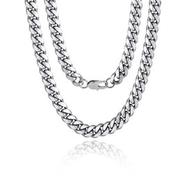 Necklace for Men Chunky Mens Necklace Chain Cuban Link Chain Dainty Gold/Black/Silver Chain Necklace for Men Christmas Gifts for Family Friend