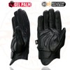 Milwaukee Leather Men's Black Leather ‘Reflective Skull’ Motorcycle Hand Gloves