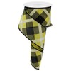 Expressions Plaid Canvas Wired Edge Ribbon, 10 Yards (Yellow, Black,
