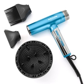 BabylissPRO® Nano Titanium™ Ionic, Lightweight, hi-Speed, Dual Voltage Hair Dryer with Diffuser (Blue)