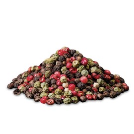 A Kilo of Spices | 4 Colour Mixed Peppercorns Whole Dried (Black, White, Pink, Green) (500g) | Black Peppercorns with White, Green, Pink Peppercorns | Multicolour Pepper Mix for Cooking and Seasoning