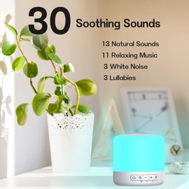 Easysleep Sound Machine Baby White Noise Machine for Sleeping,Toddler Sleep Trainer with 30 Soothing Sounds 12 Night Light,Timers, App Remote Control,Night Light Sleep Machine for Nursery Kid