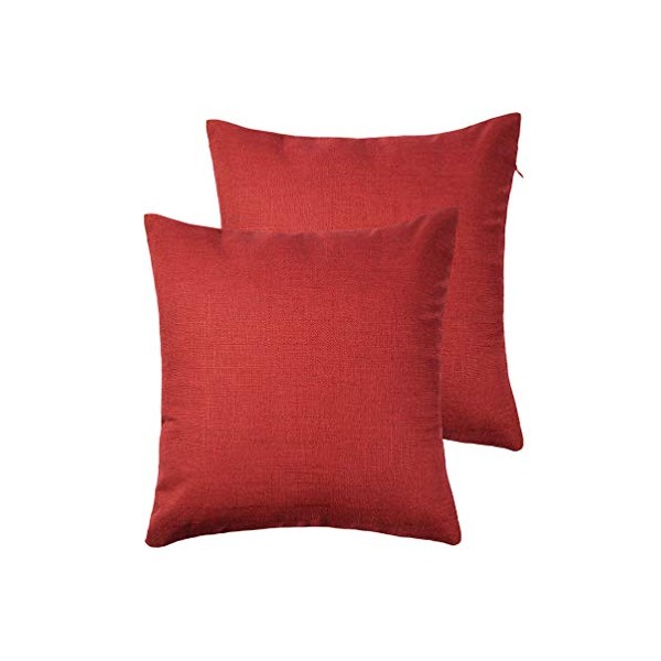 RainRoad Red Decorative Throw Pillow Cover for Sofa Couch Bedroom