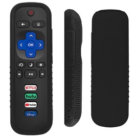 Universal Silicone Protective Cover Case Skin for Roku Voice Remote - Shockproof, Dustproof, and Washable - Fits Most TCL Smart TV Roku Controller Models (Black)