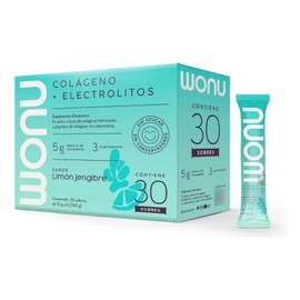 Bebida isotónica Wonu Electrolitos Limón y jengibre pack x 30