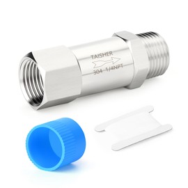 TAISHER 1PCS 304 Stainless Steel 1/4" NPT Male x 1/4" NPT Female Check Valve,Backflow Prevention,One Way Non-Return Check Valves