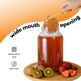 FastRack - Wide Mouth Glass Jar with Lid and Econolock Airlock, Large , 1 Gallon , Clear