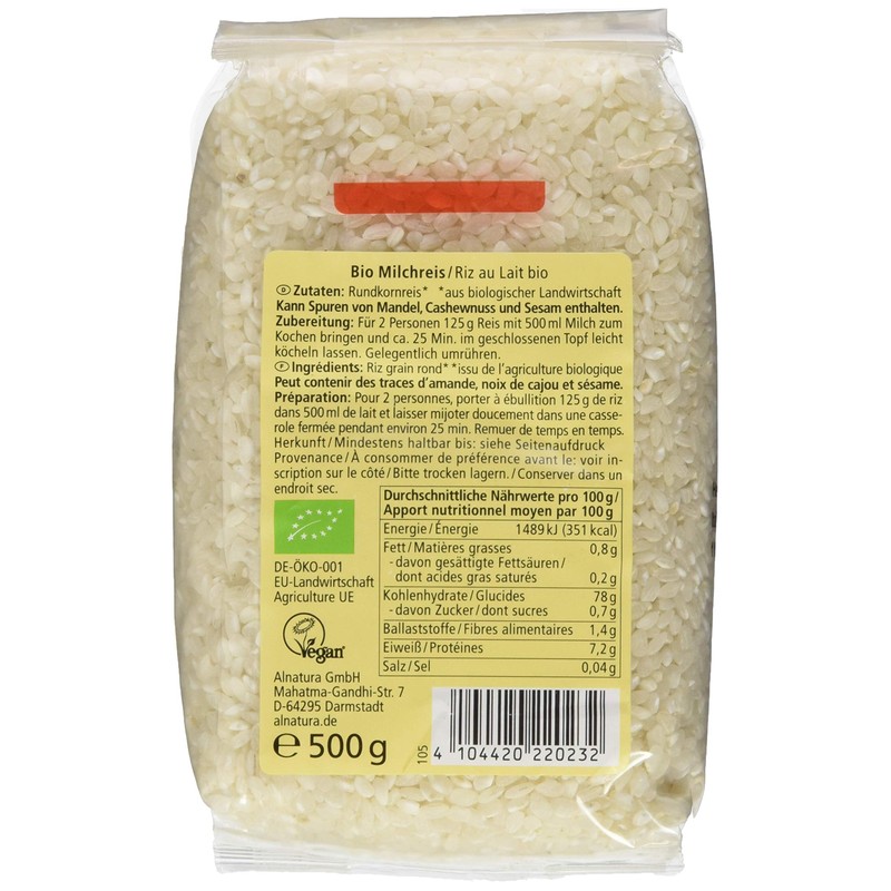 Alnatura Organic rice pudding, 500 g