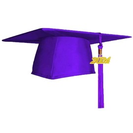 Vitosun Matte Purple Graduation Cap 2024/2025 with Tassel Hats for Senior High School/College Bachelor's Mater Graduates Photography