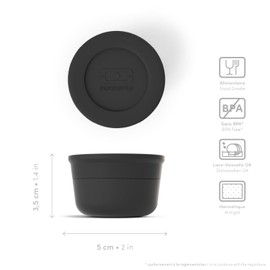 monbento - MB Temple M black Onyx bento box sauce cup - Leak-proof and reusable lunch box sauce container - Suitable for MB Original & MB Square bento boxes…