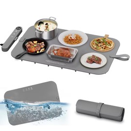 Newise Upgrade Graphene Food Warming Mat for Countertop -Full Surface Rapid Heating, Waterproof Electric Warming Tray with 6 Temp Modes & 6H Timer for Parties Buffets and Home Dinner (Gray)