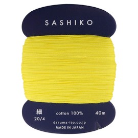 Sashiko Yokota Thread Thinner Weight 40 m Colour 203 Lemon Yellow Japanese Embroidery