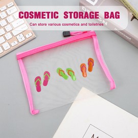 WJRQD Mini Toiletry Bag with Zip Mesh Organiser 1 Pieces Nylon Waterproof Small Purse Cosmetic Bag Storage Make Up Bags Office Travel Organiser Accessories Set Make Up Bag