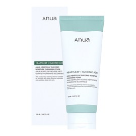 Anua Eoseongcho Seoksinic Moisture Cleansing Foam 150ml, a mildly acidic cleanser that removes impurities. / 아누아 어성초 석시닉 모이스처 클렌징 폼 150ml 노폐물 제거 약산성세안제