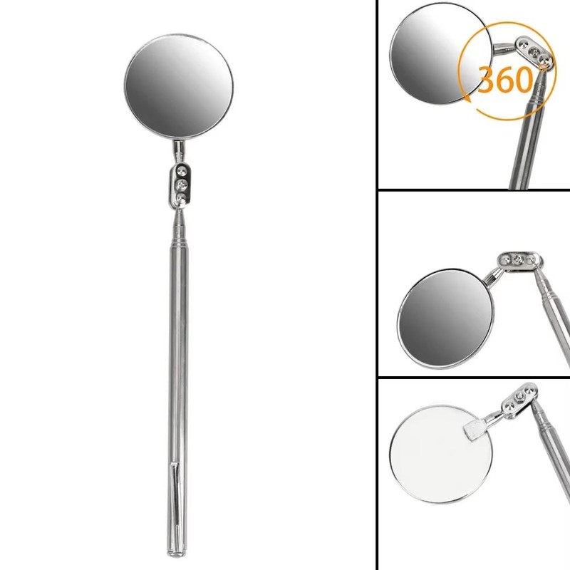 Telescopic Round Inspection Mirror – Extendable Handheld Automotive Inspection Tool,