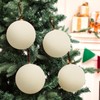 PullCrease 4 Pcs Large Velvet Christmas Balls 6 Inch Christmas