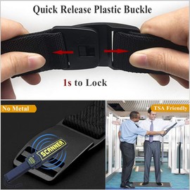 WYuZe Elastic Stretch Belt Adjustable Casual Nylon Webbing with Quick Release Plastic Buckle (Brown-Elastic Belt, Waist: 28"-42")