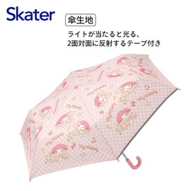 Skater Folding Umbrella 55cm with Storage Bag and Name Tag for Children Sanrio My Melody Big Ribbon for Girls UBOT55C
