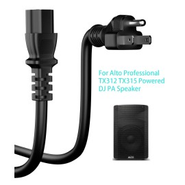 For Alto AC Power Cord Cable For Alto Professional TX312 TX315 Powered DJ PA Speaker