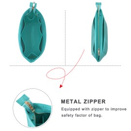 Soyizom Felt Handbag Organiser Purse Organiser Felt Insert Bag Organisers Multi Pockets Tote Bag in Bag for Women, Green-L
