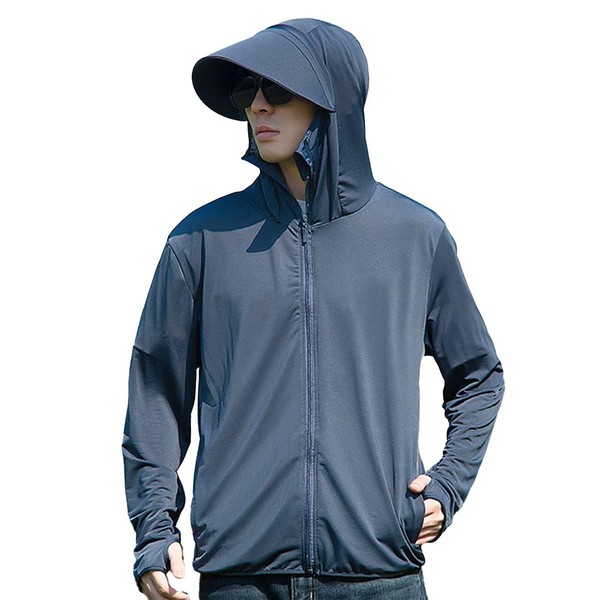 LEZOOY Rash Guard, UPF 50+ Cool, Hooded Face Mask, Absorbent,
