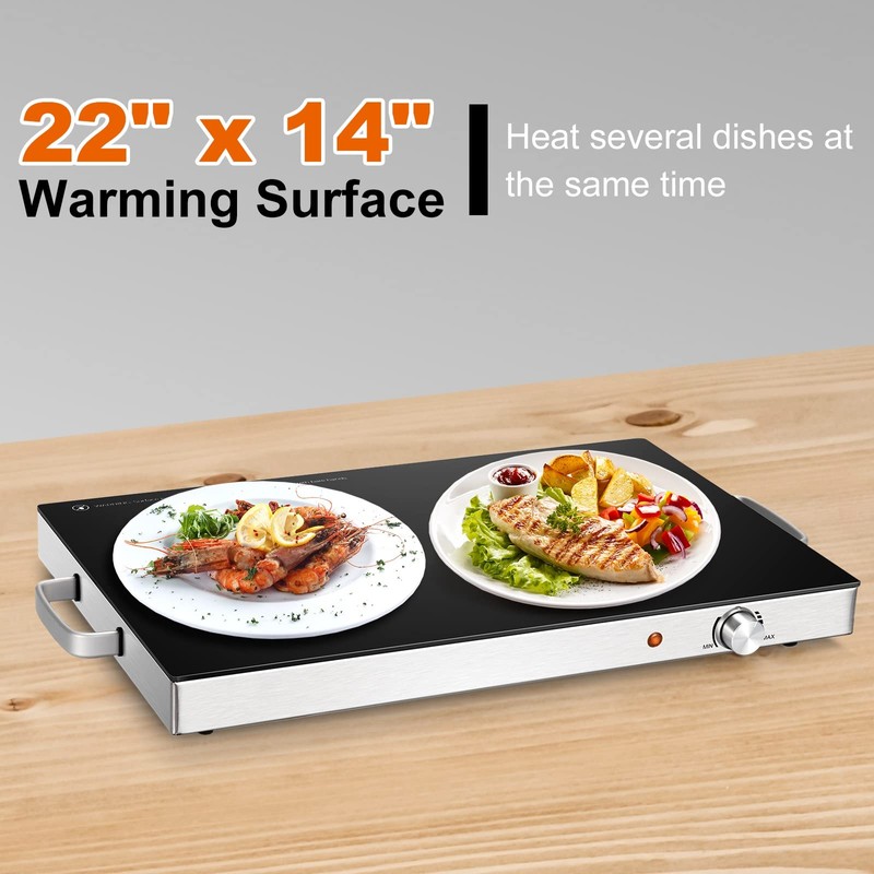 Fantask Electric Warming Tray, Long Electric Hot Plate w/Adjustable Temperature