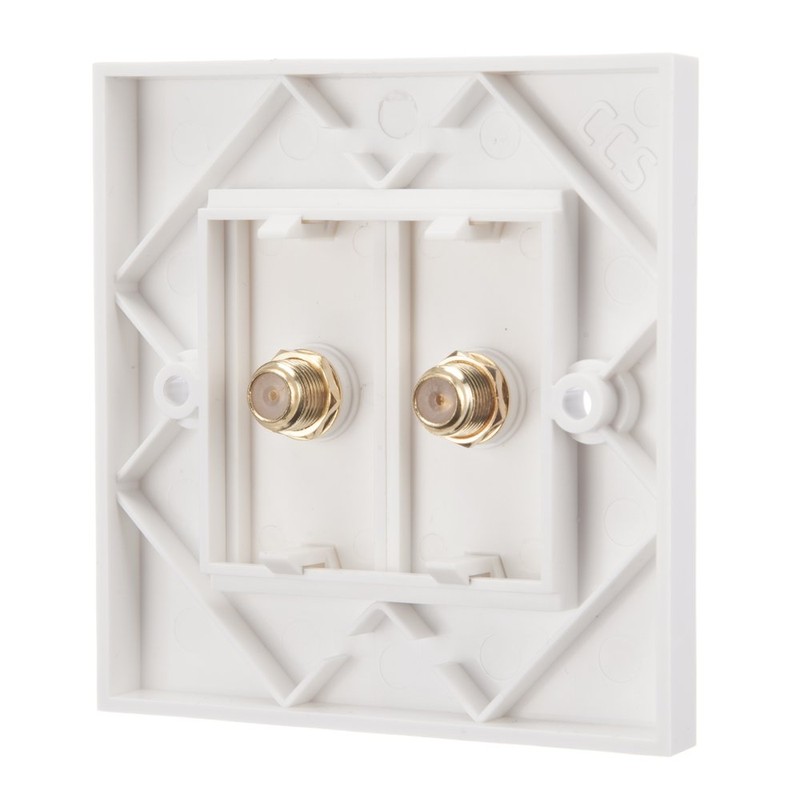 F Type (Satellite) Coax Faceplates (2 x F Type Coax