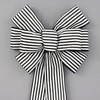Black White Cabana Stripe Wreath Bow (8 inch bow)