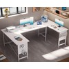 Pamray 71 Inch Large Computer Desk with Power Outlets,U Shaped