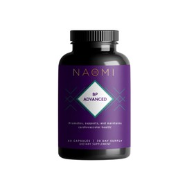 NAOMI BP Advanced, Potent Ingredients for Blood Flow and Circulation, Endothelial Function, Supports Cardiovascular and Arterial Health, 1000mg Olive Leaf Extract, 180mcg Vitamin K2 (Small, 60 Count)
