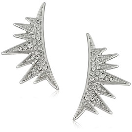CC Skye The Lash Silver Ear Crawlers Earrings
