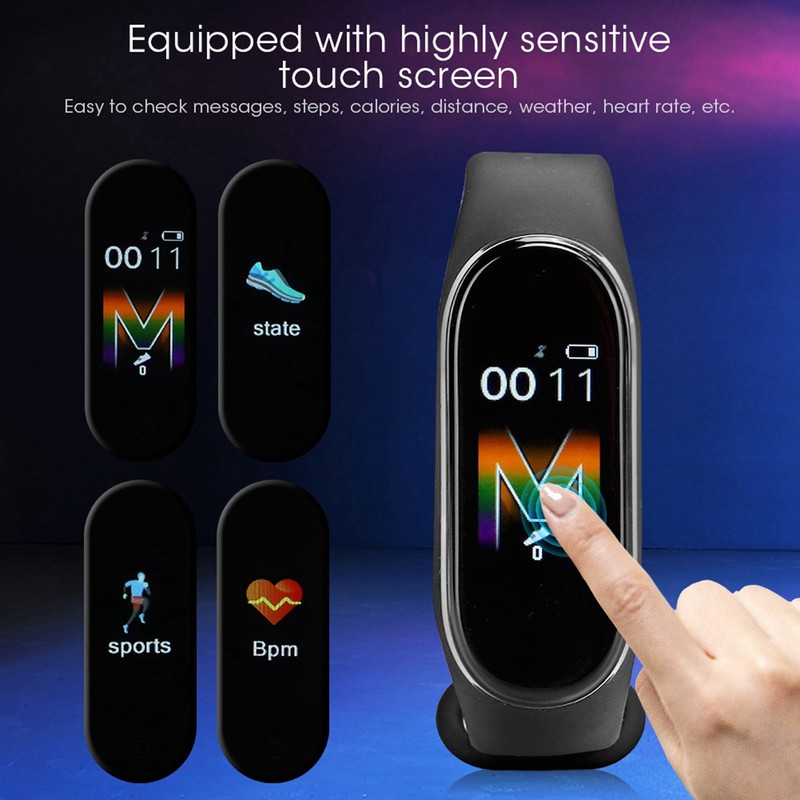 M5 Waterproof Smart Bracelet Touch Screen Step Counting Sports Band