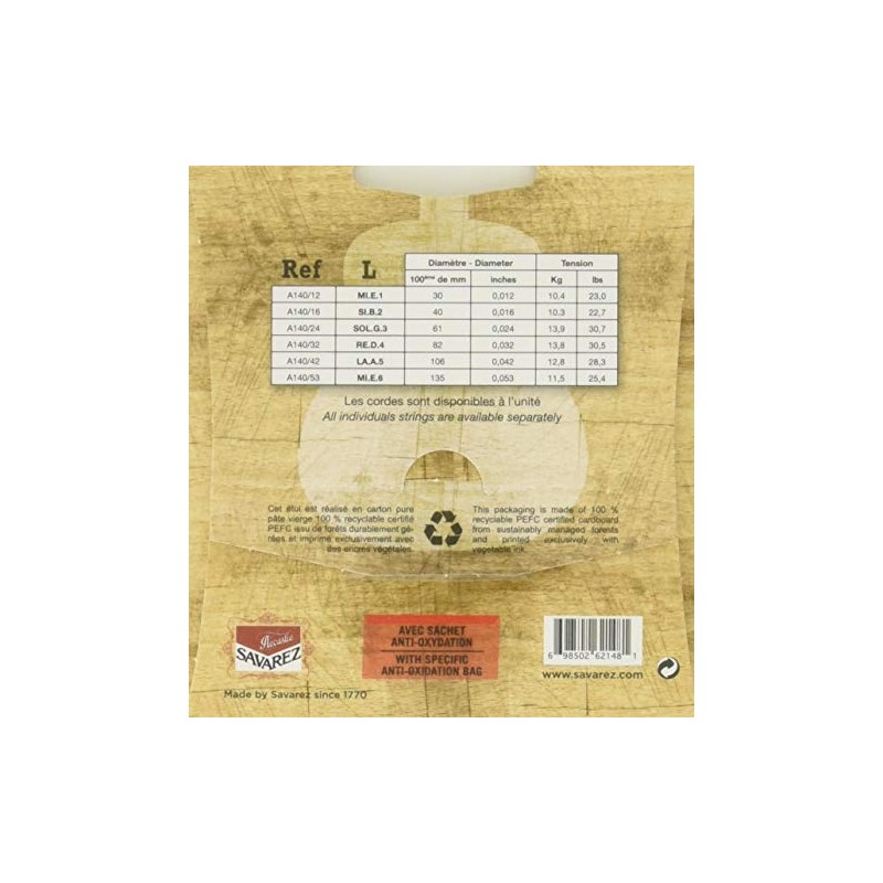 SAVAREZ サバレス / A140L Phosphore Bronze L フォスファーブロンズ ライト 12-53