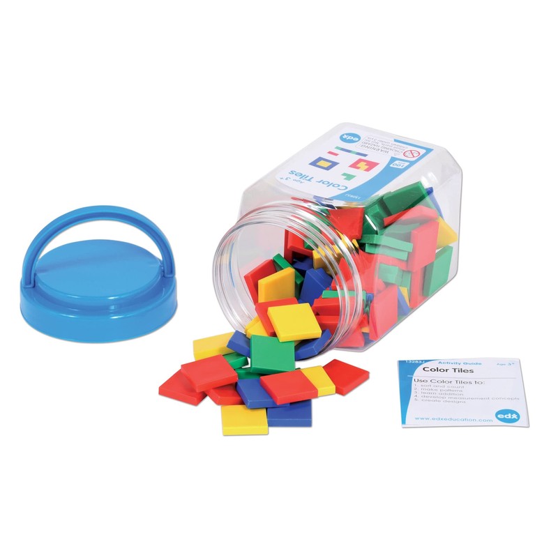 edxeducation Coloured Tiles - Mini Tin - Pack of 100