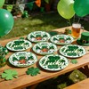 St. Patrick's Day Party 9 Inch Plates Green Shamrocks Gnomes