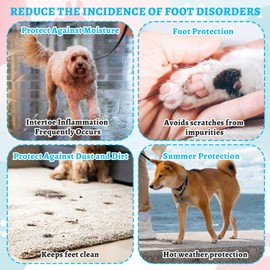 20 Pcs Disposable Dog Boots Paw Protectors, Waterproof Dog Shoes for Small Size Dogs, Adjustable Self-Adhesive Bandage, Dog Booties for Outdoor & Indoor Walking, Dog Feet Covers, Dog Disposable(S)