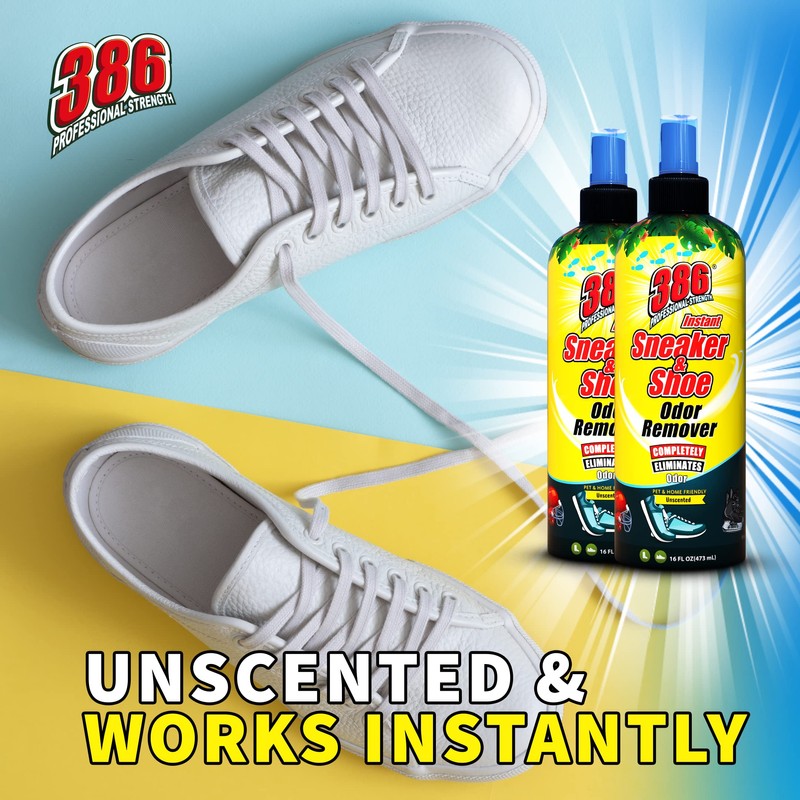 386 Professional Strength Shoe Odor Eliminator – 16Fl Oz Sneaker