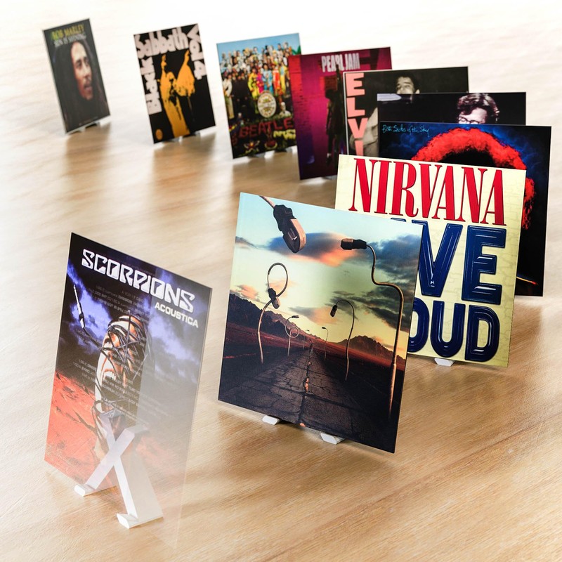 Mobilefox LP Vinyl Stand Record Holder X-shaped Table Holder Minimalist