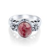 Bezel Set Two Tone Compressed Pink Rhodochrosite Statement Ring Band