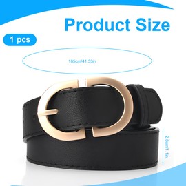 OYZOQ Gürtel damen schwarz Ledergürtel Mode Damengürtel mit Goldschnalle für Jeans Hosen Kleider