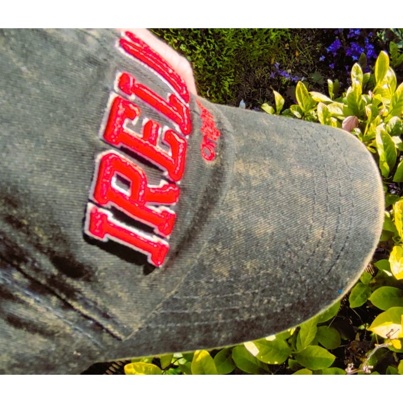 Robin Ruth Black Denim Baseball Cap with red 'Ireland Original'
