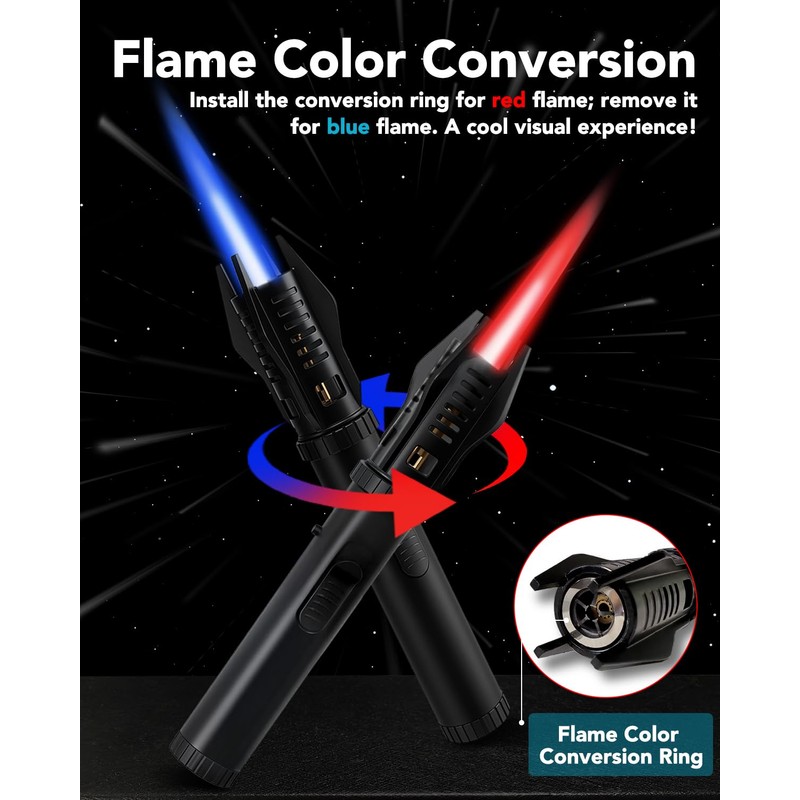Lamsen Torch Lighter – Butane Refillable Kitchen Torch, Straight &