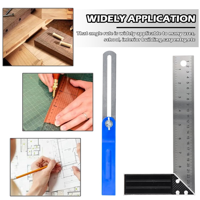 Aomhrek Multi-Function Square Set, 10"/250mm Angle Measurement Tool, T Square,