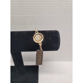 Carolee New York Bracelet Bangle Gold Tone Month of August Light Green Gem Stone