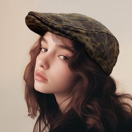 CLAPE Newsboy Hats, Unisex Adjustable Fashion Leopard Ivy Flat Cap Gatsby Cabbie Driving Hat for Men Women